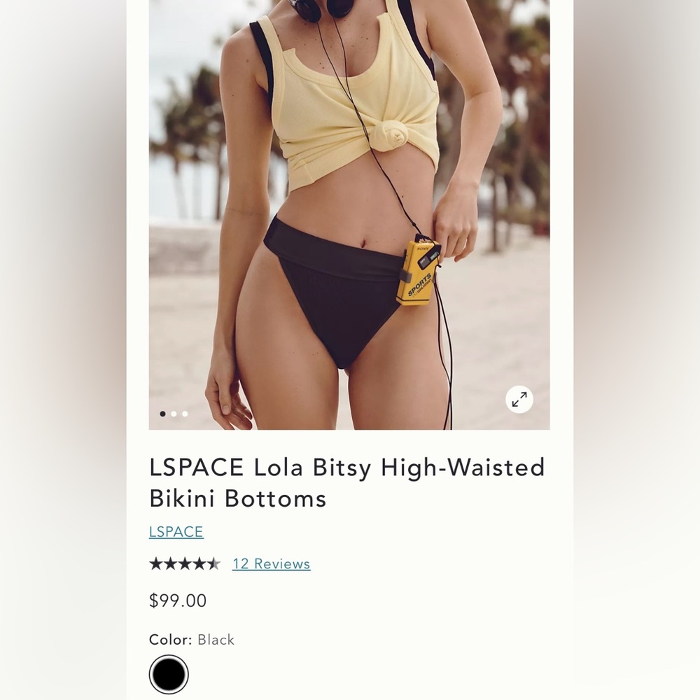 L*SPACE Lola Bitsy High-Waisted Bikini Bottoms in medium. NWT!